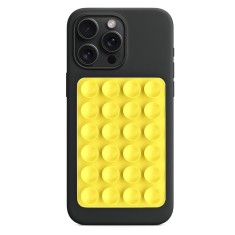 Suport adeziv cu ventuze pentru telefon Techsuit SY-PAD, galben foto