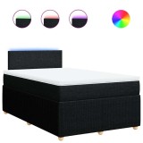 Cumpara ieftin Pat box spring cu saltea, negru, 120x200 cm, textil