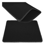 Covoras pentru litiera pisici 60x45 cm, negru, impermeabil, Purlov