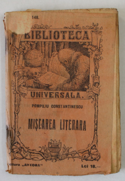 MISCAREA LITERARA de POMPILIU CONSTANTINESCU , EDITIE INTERBELICA