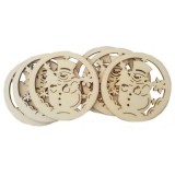 Accesorii creatie, lemn decupat, glob cu Om de zapada, set 6 buc, Colorarte, FS-MF
