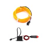 Banda Neon Auto Flexibila 12V 2m Portocalie Lumina Ambientala Interior Masina