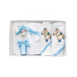 Trusou Botez 7 Piese Personalizat cu Broderie, Bleu, Ursuleti - TB131