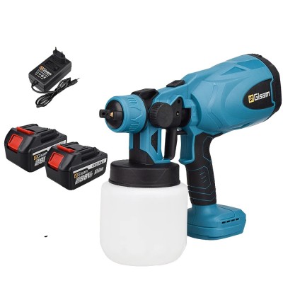 Pistol de vopsit electric Gisam, control flux ajustabil, 2 baterii mari, albastru, 800ml foto