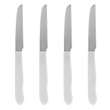 Set Cuțite Masă 19cm, Oțel Inoxidabil, M&acirc;ner Alb, 4 Bucăți, Oem