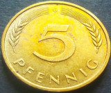 Moneda 5 PFENNIG - GERMANIA, anul 1991 *cod 2842 B = A.UNC - litera G