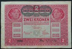 Bancnota istorica 2 COROANE- AUSTRO-UNGARIA, anul 1917 *cod 559 F = 1668- 571528