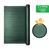 Plasa de umbrire HDPE verde 1x10 m, 140 g/mp, umbrire 85%