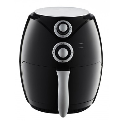 Friteuza electrica Rosberg Premium, 2.6 L, 1600 W, panou mecanic, 80&amp;deg;C-200&amp;deg;C, Negru/Argintiu foto
