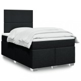 vidaXL Pat box spring cu saltea, negru, 120x190 cm, catifea 3292722