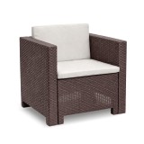 City scaun de grădină din plastic maro