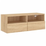 Comode TV de perete, stejar sonoma, 80x30x30 cm, lemn prelucrat, DKD Home Decor