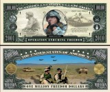 !!! SUA = FANTASY NOTE - RAZBOIUL DIN AFGHANISTAN , ENDURING FREEDOM- 2010 - UNC