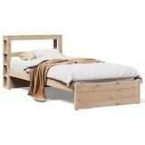 Cumpara ieftin Cadru de pat cu tablie, 75x190 cm, lemn masiv de pin