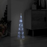 Cumpara ieftin Piramidă decorativă con de lumini cu LED alb rece 60 cm acril