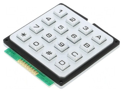 Tastatură metalică 16 butoane 200m&amp;Omega; 1,2N 20mA foto