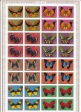 Ajman 1971 fauna fluturi MI 747-754 coala de 4 serii MNH, Nestampilat