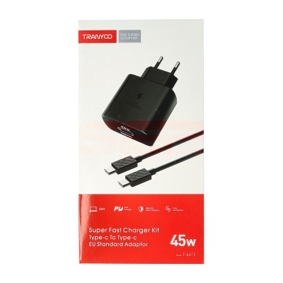 Incarcator PD USB Tip C 45W si Cablu USB Tip C 1metru Tranyoo foto
