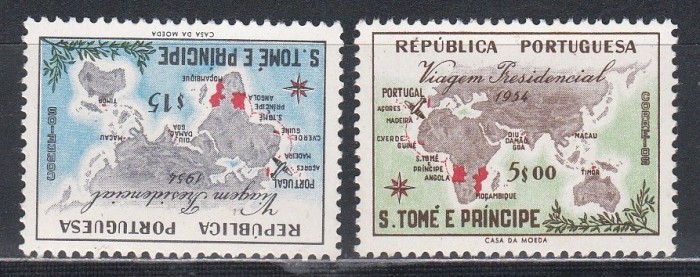 Sao Tome si Principe 1954 - Călătoria președintelui Francisco H. C. Lopes &icirc;n Sao Tome și Principe, MNH