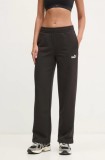 Puma pantaloni de trening femei, culoarea negru, neted, 684979
