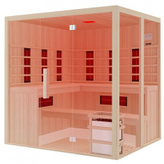 Cabina Sauna 5-6 Persoane Wellis Eclipse cu Infrarosu, Bluetooth si Difuzoare Audio foto