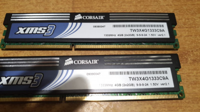 Ram PC Corsarir xms3 4GB (2X2GB) 1333MHz TW3X4G1333C9A foto