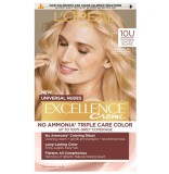 Vopsea de par permanenta fara amoniac Excellence Universal Nudes 10U Lightest Blonde, 192ml, L&#039;Oreal Paris