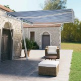 VidaXL Copertină autonomă retractabilă automat albastru&amp;alb 400x350 cm
