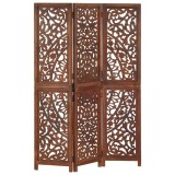 Cumpara ieftin Paravan camera sculptat manual 3 panouri maro 120x165 cm mango