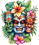 Sticker decorativ, Masca, Multicolor, 68 cm, 1288STK-5