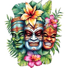 Sticker decorativ, Masca, Multicolor, 68 cm, 1288STK-5