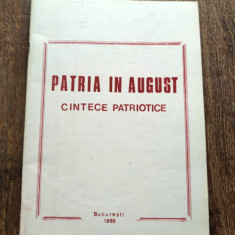 DD- Patria in august - cantece patriotice, partituri coruri, Bucuresti 1989