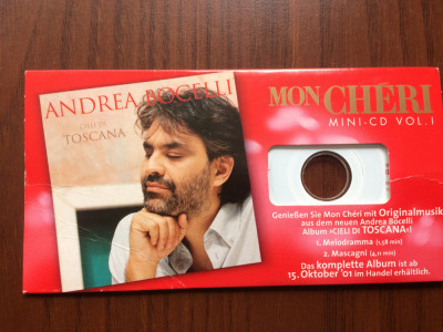 andrea bocelli mon cheri 2001 Melodramma Mascagni single mini cd disc muzica pop foto