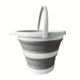 Galeata Pliabila din Silicon si Plastic, cu Maner 10L, Practica si Compacta Alb si Negru