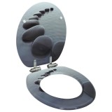 Gossi capac wc cu inchidere silentioasa, mdf, design pietre