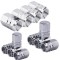 Set 12 Capace Hexagonale pentru Valva Auto, Aliaj Aluminiu, Lungime 1.8 cm, Argintiu