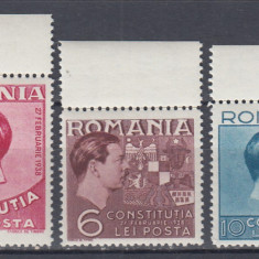 ROMANIA 1938 LP 124 CONSTITUTIA SERIE MNH