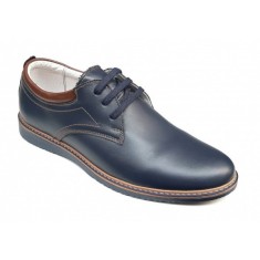 Pantofi barbati sport din piele naturala bleumarin 330BLM2