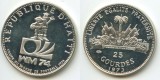 Haiti 1973 - 25 gourdes, CM fotbal, Ag, UNC