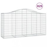 Cumpara ieftin Cosuri gabion arcuite 25 buc, 200x50x100/120 cm fier galvanizat