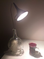 lampa de masa birou steampunk veioza crama bar DIY upcycling vechituri comunism