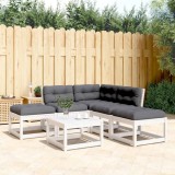 Gossi set canapele de gradina cu perne 5 piese alb lemn masiv de pin