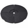 Suport Umbrela Evantai, 4 Bucati, Negru, HDPE, 15L Apa/18Kg Nisip, 101x8cm, Baza Umbrela, Greutate Maxima 72kg