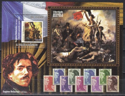 Sao Tome si Principe 2010 - Eugene Delacroix - Drumul spre Libertate, Colita, MNH foto