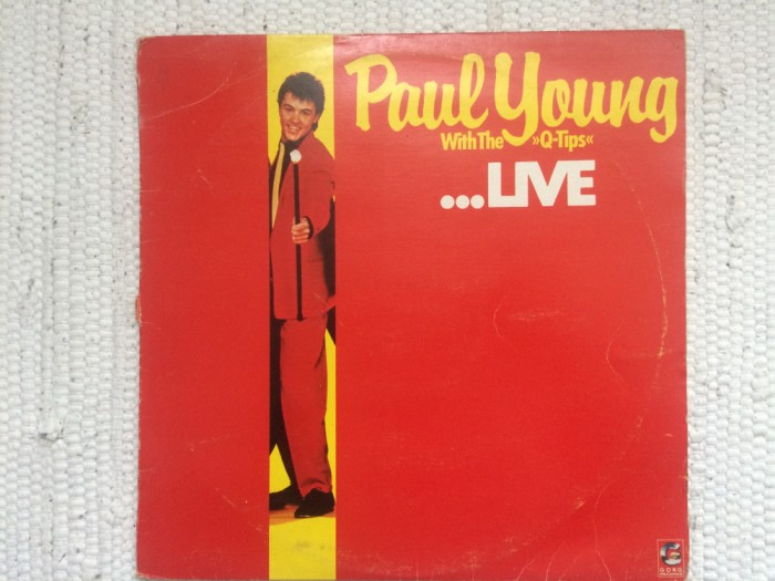 paul young the q-tips live 1985 disc vinyl lp muzica rock funk soul gong rec. VG