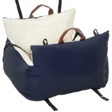 Scaun Auto PawHut pentru C&acirc;ini Mici cu Lesă de Siguranță, Detașabil și Lavabil, Albastru | Aosom Romania