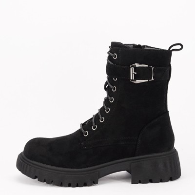 Ghete negre casual cu talpa groasa 5699 115 foto