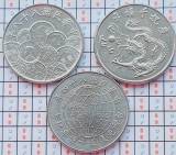 Set 3 monede Taiwan 10 New Dollars 1995, 1999, 2000 - km 555 558 560 - A031, Asia