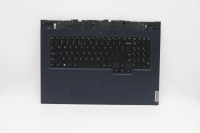 Carcasa superioara cu tastatura palmrest Laptop, Lenovo, Legion 5-17ACH6H Type 82JY, 5CB1C19226, AP22F000A00, Phantom Blue, iluminata, layout US foto