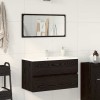 Set mobilier de baie, 2 Piese, stejar negru, lemn prelucrat
